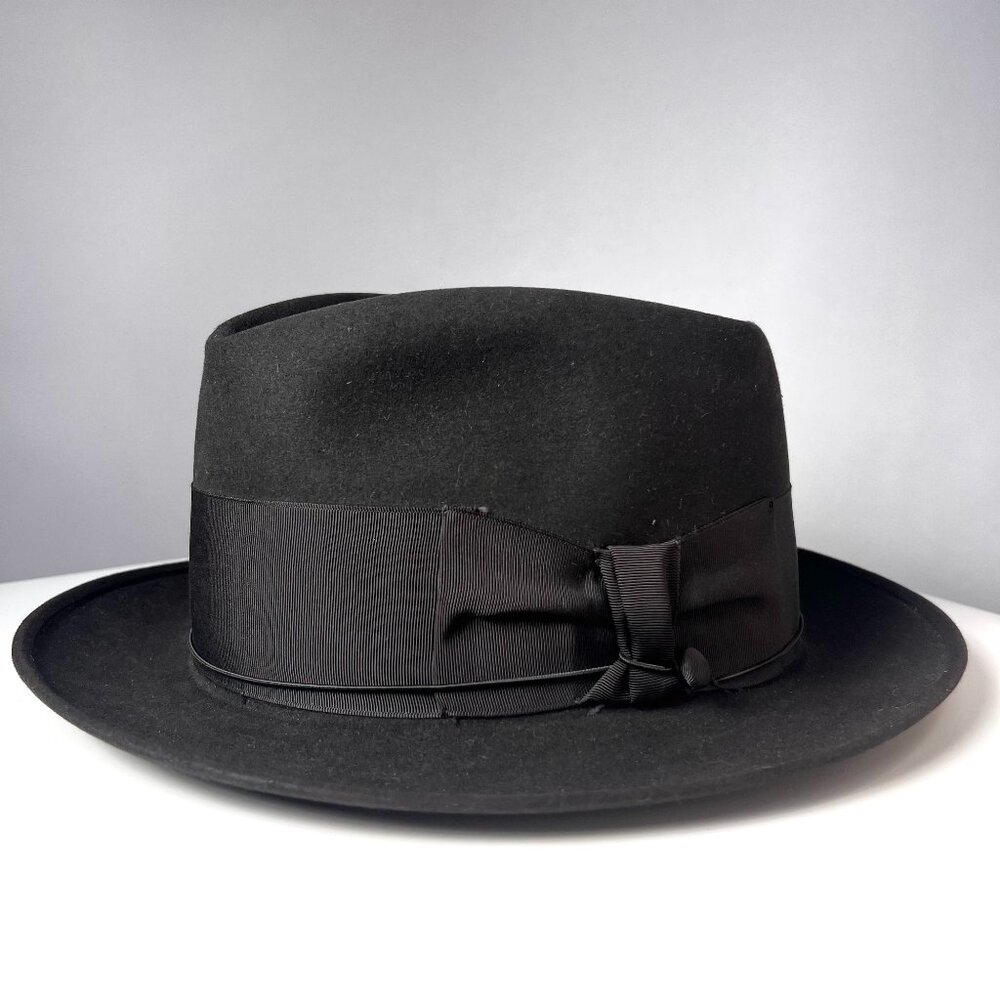 Vintage Disney Beaver Felt Twenty Gold Label Fedora Hat, Charcoal & Black USA